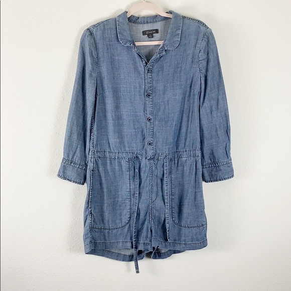 Anthropologie Level 99 Chambray Denim Romper XS - Picture 2 of 8